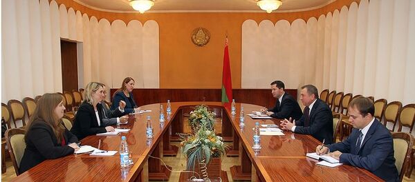 Министр иностранных дел Беларуси Владимир Макей встретился с заместителем помощника Государственного секретаря США по делам Европы и Евразии Бриджит Бринк - Sputnik Беларусь