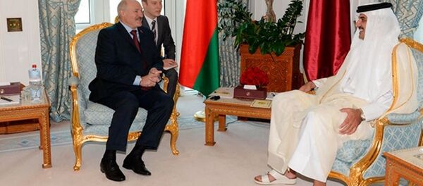 Переговоры Президента Беларуси Александра Лукашенко с Эмиром Катара шейхом Тамимом бен Хамадом аль-Тани Переговоры Президента Беларуси Александра Лукашенко с Эмиром Катара шейхом Тамимом бен Хамадом аль-Тани - Sputnik Беларусь