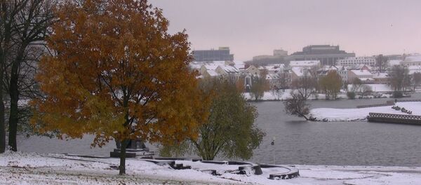 Першы снег з Gisi: кадры снежнага Мінску з вышыні - Sputnik Беларусь