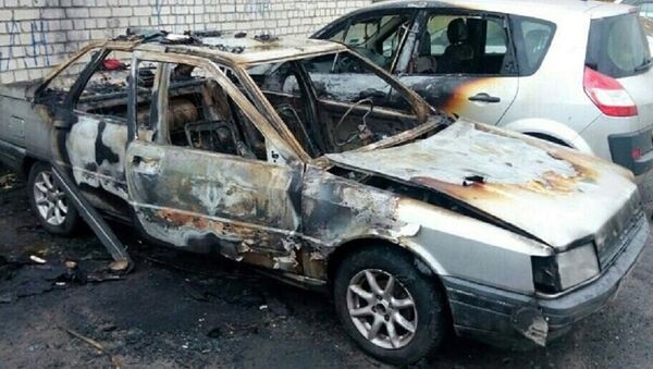 Сгоревший автомобиль в Бресте - Sputnik Беларусь
