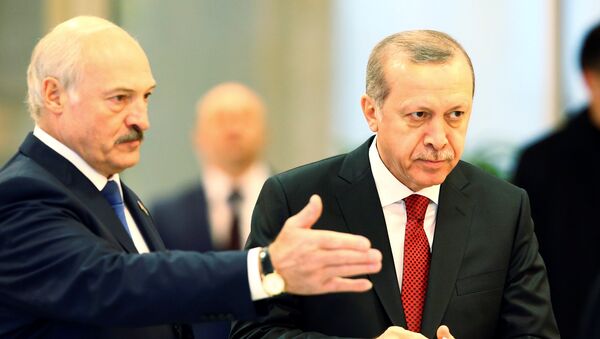 Александр Лукашенко и Раджеп Эрдоган во Дворце независимости в Минске - Sputnik Беларусь