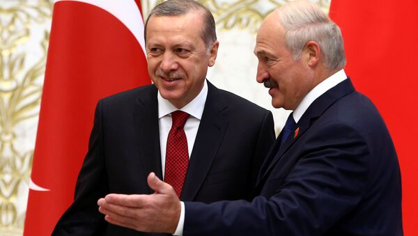 Александр Лукашенко и Раджеп Эрдоган во Дворце Независимости в Минске - Sputnik Беларусь