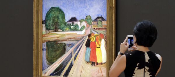 Картина Девушки на мосту Эдварда Мунка - Sputnik Беларусь