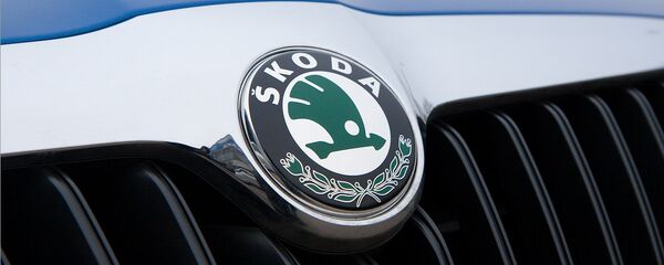 Логотип Skoda на фальшрешетке радиатора. Архивное фото - Sputnik Беларусь