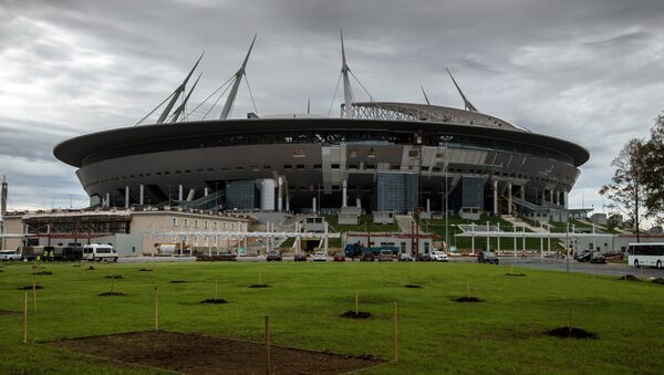 Визит комиссии ФИФА на строительную площадку стадиона Зенит-Арена - Sputnik Беларусь
