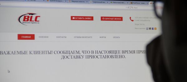 Страница сайта фирмы-посредника - Sputnik Беларусь