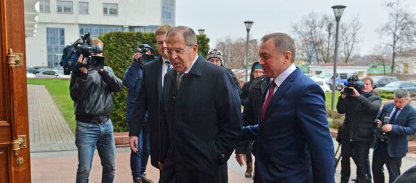 Глава МИД РФ Сергей Лавров и его белорусский коллега Владимир Макей - Sputnik Беларусь