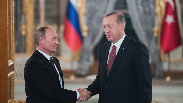 Президент РФ Владимир Путин и президент Турции Реджеп Тайип Эрдоган (справа) - Sputnik Беларусь