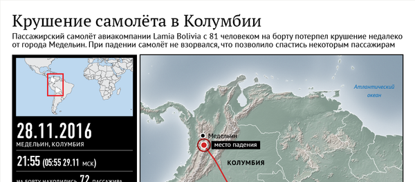 Крушение самолета в Колумбии - Sputnik Беларусь
