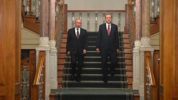 Президент РФ Владимир Путин и президент Турции Реджеп Тайип Эрдоган (справа) - Sputnik Беларусь