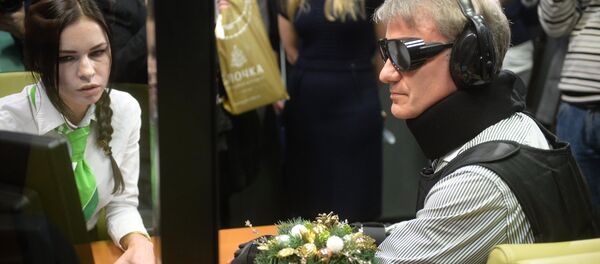 Герман Греф во время запуска проекта, направленного на адаптацию сервисов и продуктов для инвалидов - Sputnik Беларусь