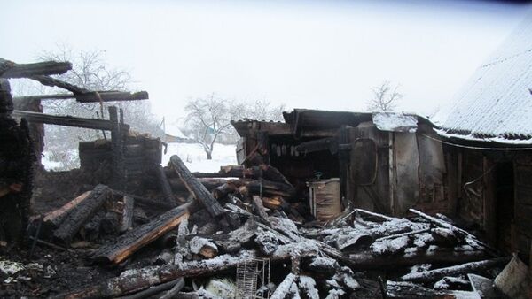 Последствия пожара в деревне Куковячино Витебского района - Sputnik Беларусь