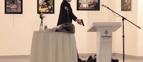 Неизвестный, выстреливший в посла России Андрея Карлова в галерее в Анкаре - Sputnik Беларусь