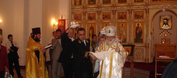 Александр Мацегора на венчании Андрея Карлова в Пхеньяне - Sputnik Беларусь