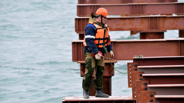 Строительство моста, архивное фото - Sputnik Беларусь