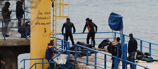 Поисково-спасательные работы на месте крушения самолёта Ту-154 Минобороны РФ в Сочи - Sputnik Беларусь