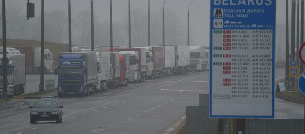 Фуры в очереди на пункте пропуска Каменный Лог - Sputnik Беларусь