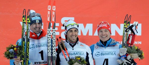 Расійскі лыжнік Сяргей Усцюгаў (першы злева) Расійскі лыжнік Сяргей Усцюгаў (першы злева) - Sputnik Беларусь
