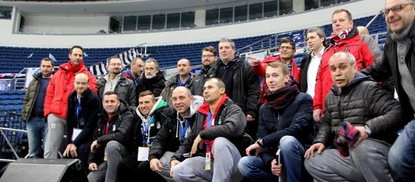 Команда Балкан на тренировки ХК Динамо-Минск - Sputnik Беларусь