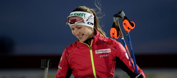 Белорусская биатлонистка Дарья Домрачева Белорусская биатлонистка Дарья Домрачева - Sputnik Беларусь