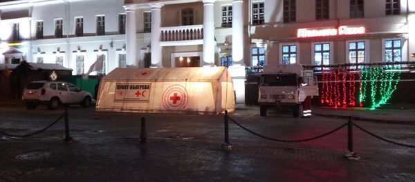 Пункт обогрева на площади Свободы - Sputnik Беларусь