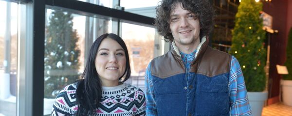 Удзельнікі Naviband Арцём Лук'яненка і Ксенія Жук Удзельнікі Naviband Арцём Лук'яненка і Ксенія Жук - Sputnik Беларусь