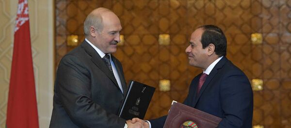 Президент Беларуси Александр Лукашенко и Президент Египта Абдель Фаттах аль-Сиси, 15 января 2017 года - Sputnik Беларусь