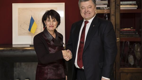 Президент Украины Петр Порошенко и президент Швейцарской Конфедерации Дорис Лойтхард - Sputnik Беларусь