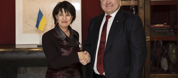 Президент Украины Петр Порошенко и президент Швейцарской Конфедерации Дорис Лойтхард - Sputnik Беларусь