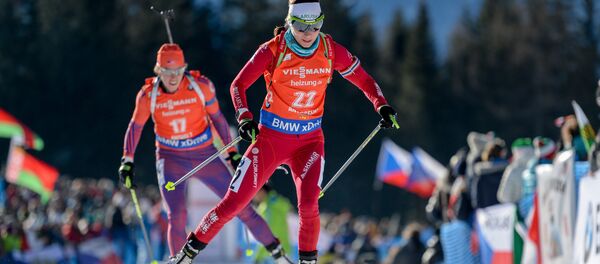 Белорусская биатлонистка Надежда Скардино - Sputnik Беларусь