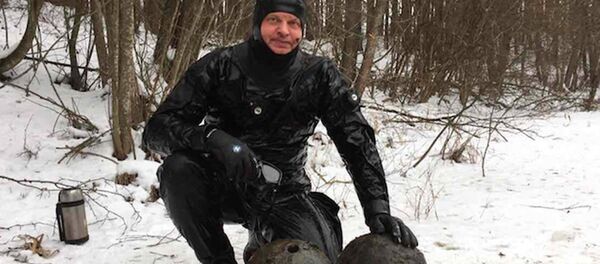 Ядра, найденные на территории замка - Sputnik Беларусь