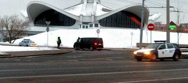 Нацыянальны выставачны цэнтр Белэкспа ачэплены перад пачаткам прэс-канферэнцыі - Sputnik Беларусь