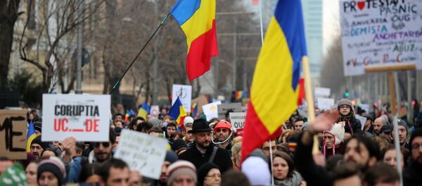 Протесты в Бухаресте Протесты в Бухаресте - Sputnik Беларусь