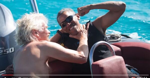 Барак Обама и Ричард Брэнсон отдыхают на яхте - Sputnik Беларусь