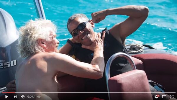 Барак Обама и Ричард Брэнсон отдыхают на яхте - Sputnik Беларусь