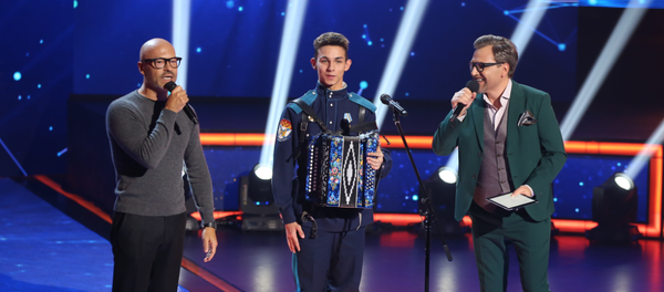 Федор Бондарчук, Богдан Козлов и Вадим Такменев на шоу Ты супер! - Sputnik Беларусь