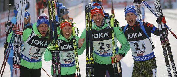 Победители эстафеты в Хохфильцене - сборная Германии Победители эстафеты в Хохфильцене - сборная Германии - Sputnik Беларусь