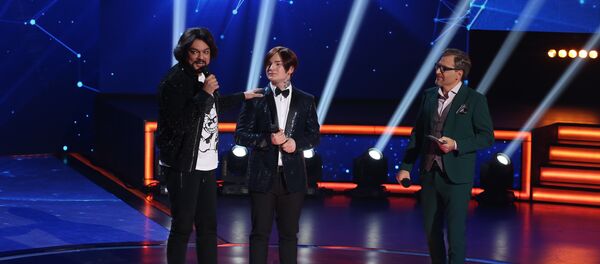 Филипп Киркоров, Дэниел Чижевский и Вадим Такменев на съемках Ты супер - Sputnik Беларусь