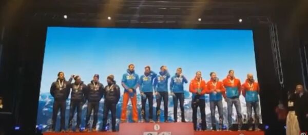 Гимн России перепутали во время награждения на ЧМ по биатлону - Sputnik Беларусь