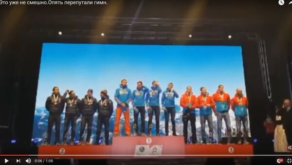 Гимн России перепутали во время награждения на ЧМ по биатлону - Sputnik Беларусь