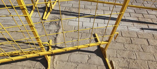 Тротуарная плитка, нарисованная на бетоне на одной из улиц - Sputnik Беларусь