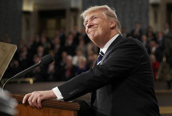 Президент США Дональд Трамп на совместном заседании обеих палат конгресса Президент США Дональд Трамп на совместном заседании обеих палат конгресса - Sputnik Беларусь
