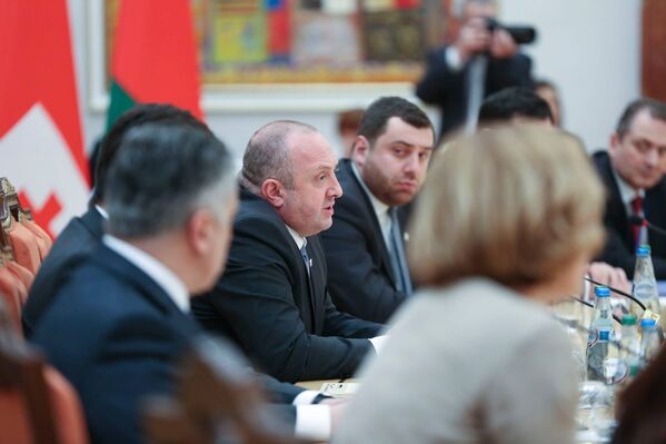 Президент Грузии Георгий Маргвелашвили и президент Беларуси Александр Лукашенко - Sputnik Беларусь