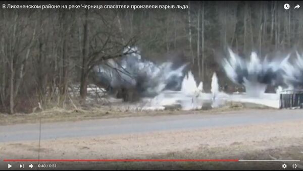 В Лиозненском районе на реке Черница спасатели произвели взрыв льда - Sputnik Беларусь