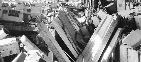 Так выглядел цех футляров Минского радиозавода после взрыва Так выглядел цех футляров Минского радиозавода после взрыва - Sputnik Беларусь