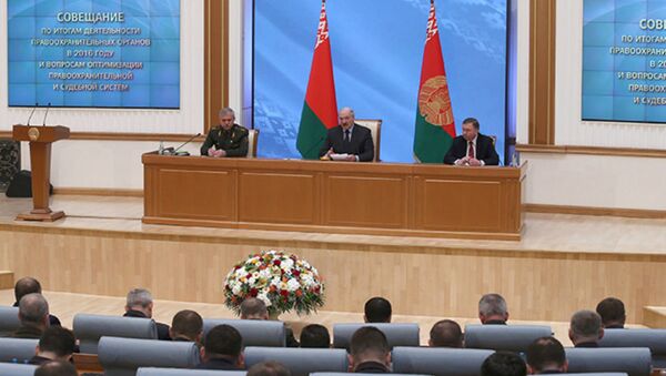 Александр Лукашенко на совещании по итогам деятельности правоохранительных органов в 2016 году - Sputnik Беларусь