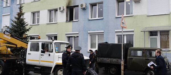 Гомельская районная инспекция Министерства по налогам и сборам, куда утром в пятницу была брошена бутылка с зажигательной смесью - Sputnik Беларусь