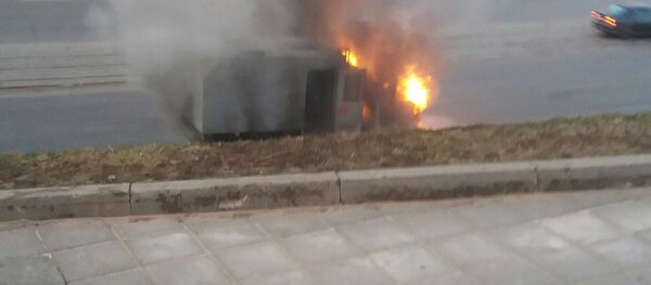 Горящая машина в Витебске Горящая машина в Витебске - Sputnik Беларусь