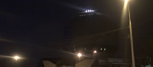 Відэафакт: Нацыянальная бібліятэка згасла ў падтрымку Гадзіны Зямлі - Sputnik Беларусь