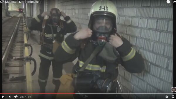 МЧС опубликовало видео учений на станции метро Малиновка - Sputnik Беларусь
